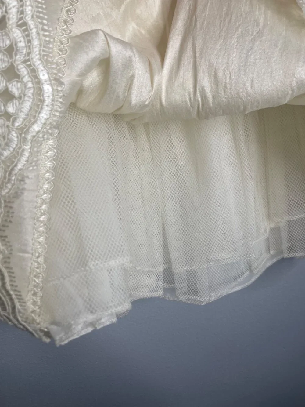 Fancy Flower Girl Toddler 3 Christening Wedding Lacy Dress Baptism Party Ivory